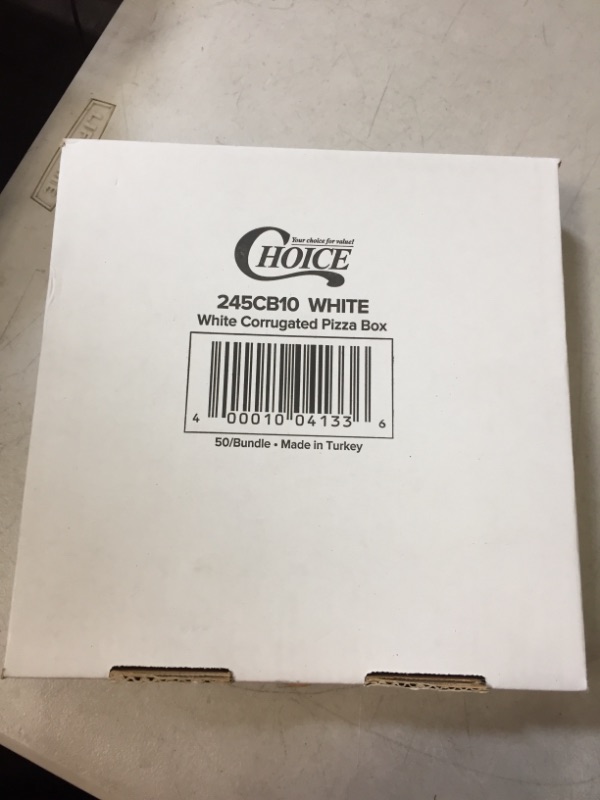 Photo 2 of 10" x 10" x 2" White Corrugated Plain Pizza/Bakery Box - 50/Bundle