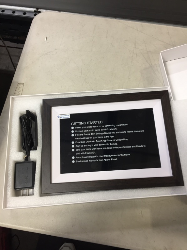 Photo 1 of WiFi Digital Picture Frame 10.1 Inch Smart Digital Photo Frame with IPS Touch Screen HD Display, 16GB Storage Easy Setup to Share Photos or Videos Anywhere via Free Frameo APP (Brown Wood Frame)       