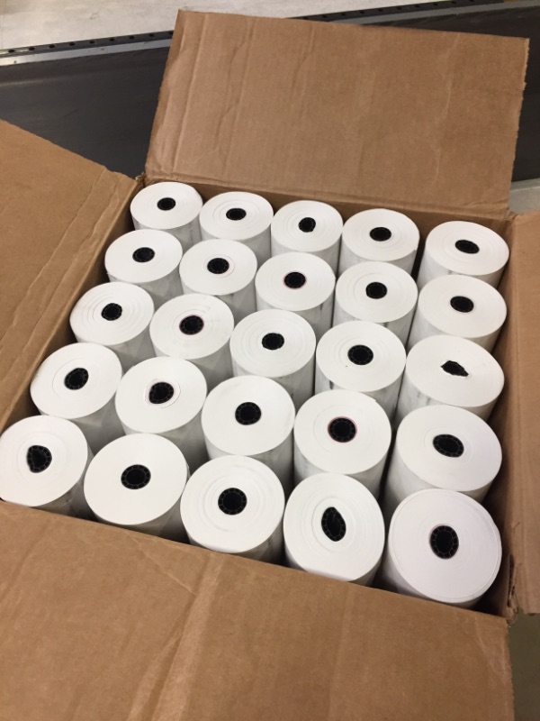 Photo 2 of Single-Ply Thermal Cash Register/POS Rolls, 3-1/8" x 273 ft., White, 50/Ctn