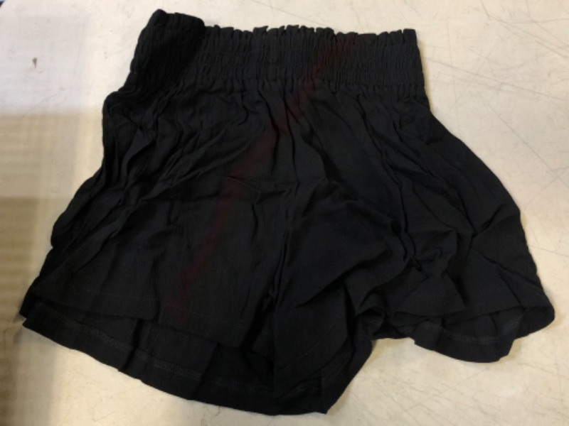 Photo 2 of Dokotoo Womens 2022 Casual Summer Ruffle Elastic High Waisted Smocked Shorts Pants Small A Black