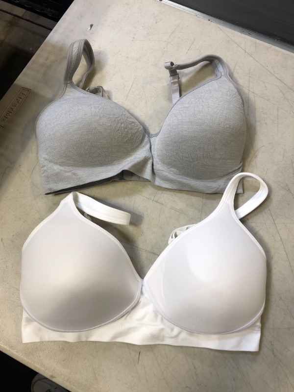 Photo 1 of 2 PCK WOMENS BRA GREY/WHITE MEDIUM