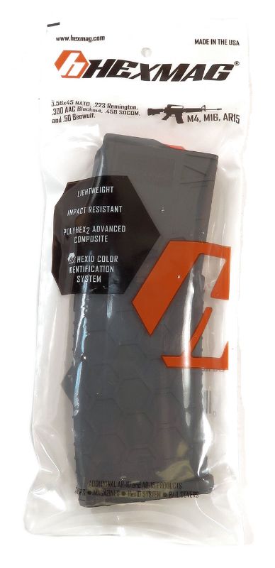 Photo 1 of HEXMAG Series 2 223 Rem-5.56 NATO 30rd Black AR-15 Magazine (HX30-AR15S2-BLK)