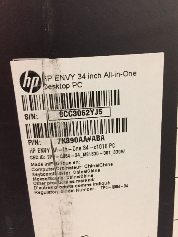 Photo 4 of HP Envy 34 inch All-in-One Desktop PC, WUHD Display, Intel Core i5-12400, 16 GB RAM, 512 GB SSD, NVIDIA GeForce GTX 1650 Graphics, Windows 11 Home, 34-c1010 (2023),Silver 12th gen i5