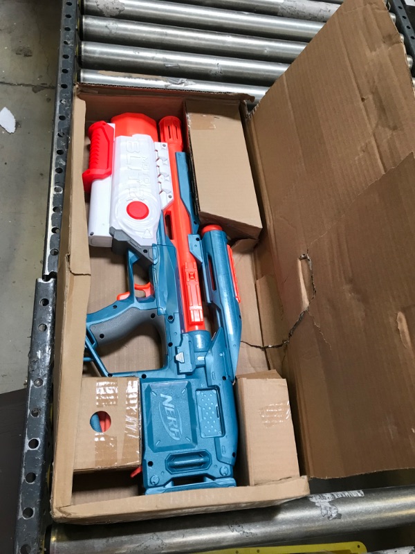 Photo 2 of NERF Elite 2.0 Motoblitz Blaster with Scope, Motorized 10-Dart Blasting, Airblitz 6 Darts, 22 Darts, Outdoor Toys for 8 Year Old Boys & Girls