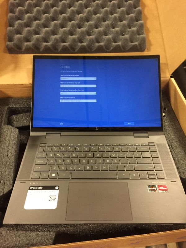 Photo 1 of HP Envy x360 15 Convertible Laptop, AMD Ryzen 5 5500U Processor, AMD Radeon Graphics, 8 GB RAM, 512 GB SSD, 15.6 inch Full HD Display, Windows 10 Home(15-ee1010nr, 2021)