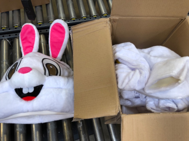 Photo 2 of Adult Plush Easter Bunny Costume Rabbit Mascot Costume
