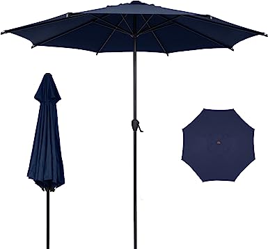 Photo 1 of Abba Patio Patio Umbrella Market Outdoor Table Umbrella with Auto Tilt and Crank for Garden, Lawn, Deck, Backyard & Pool, 8 Sturdy Steel Ribs,
