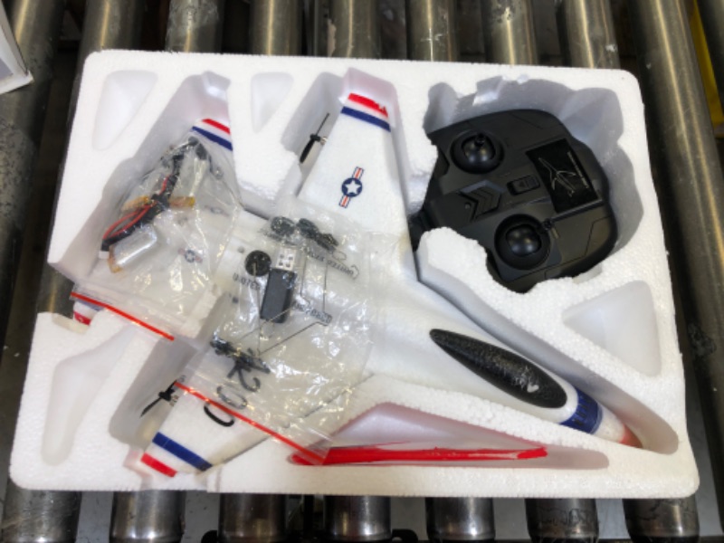 Photo 2 of EagleStone RC Airplane 2.4GHz 2 Channel Remote Control Plane with Gyro and 3 Batteries (45 Mins), Easy to Fly F-16 Model for Adults, Beginners and Advanced Kids