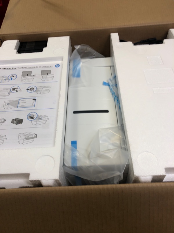 Photo 1 of HP OfficeJet Pro 7740 Wide Format All-in-One Color Printer with Wireless Printing, Works with Alexa (G5J38A), White/Black