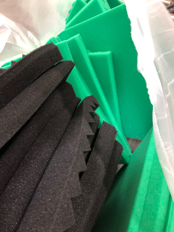 Photo 2 of  Pack Acoustic Foam Panels ,1" x 12" x 12" Black/GREEN