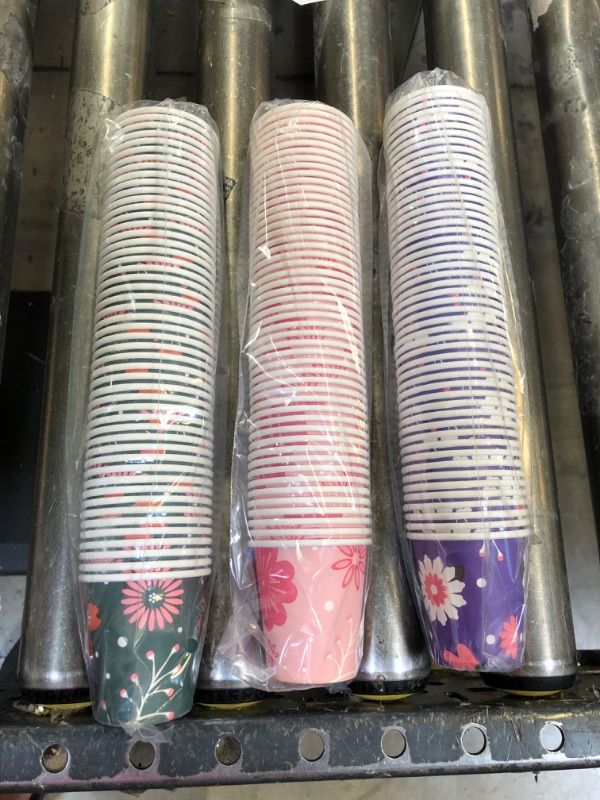 Photo 2 of 150 PACK 3 oz Paper Cups, Disposable Paper Bathroom Cups, Colorful Small Mouthwash Cups, Hot/Cold Drinking Cups for Party, Picnic,Travel and Events