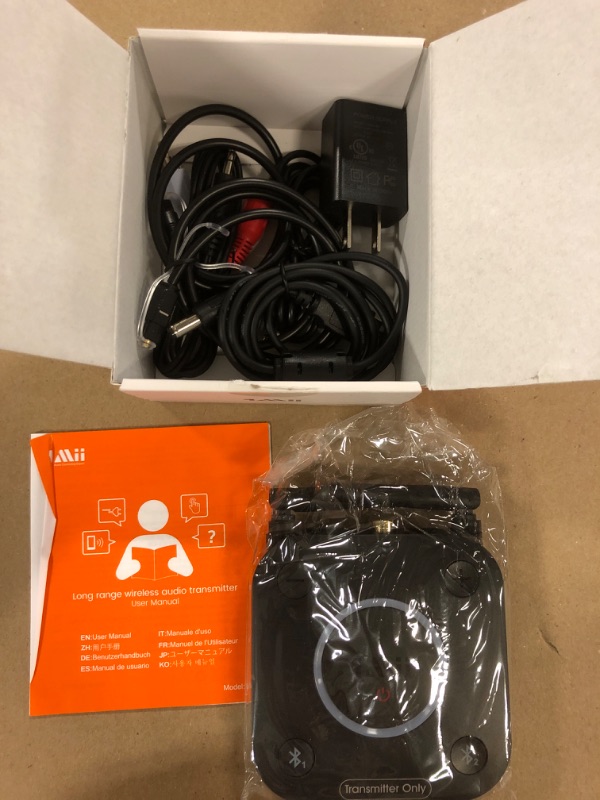 Photo 1 of 1Mii B06TX Bluetooth 5.0 Transmitter for TV to Wireless Headphone/Speaker, Bluetooth Adapter for TV w/Volume Control, AUX/RCA/Optical/Coaxial Audio Inputs, Plug n Play, aptX Low Latency & HD