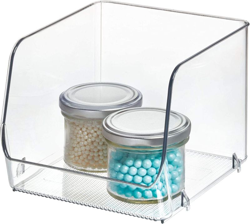 Photo 1 of  Linus Stacking Organizer Bins for Kitchen, Pantry, Office, Bathroom- Medium-Clear