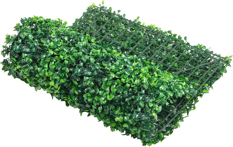 Photo 1 of 12PCS 24"x16" Grass Wall Panels for 32 SQ Feet, Boxwood Hedge Wall Panels,Artificial Grass Backdrop Wall 1.6", Privacy Hedge Screen UV Protected for Outdoor Indoor Garden Fence Backyard