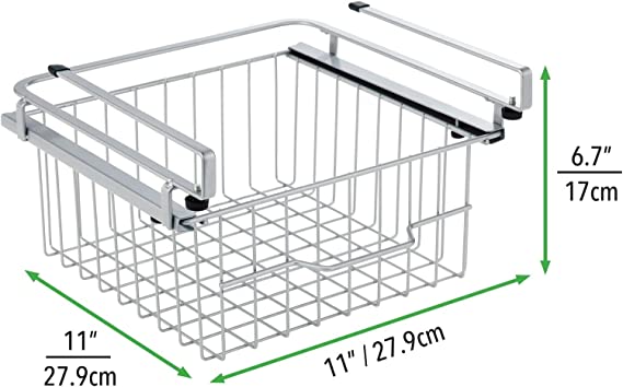 Photo 2 of  Compact Hanging Pullout Drawer Basket - Sliding Under Shelf Storage Organizer - Metal Wire