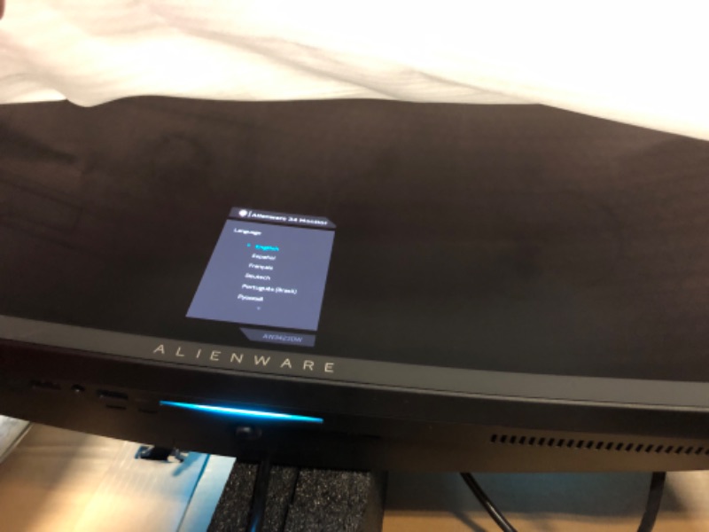 Photo 1 of Alienware 34 Inch Curved PC Gaming Monitor, 3440 x 1440p Resolution, Quantum Dot OLED 175Hz, 1800R Curvature, True 1ms GTG, 1,000,000:1 Contrast Ratio, 1.07 Billion Colors, AW3423DW - Lunar Light 34.18 Inches AW3423DW