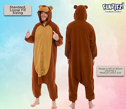 Photo 1 of 2XL Adult Onesie Halloween Costume - Animal and Sea Creature - Plush One Piece Cosplay Suit for Adults, Women and Men FUNZIEZ!
