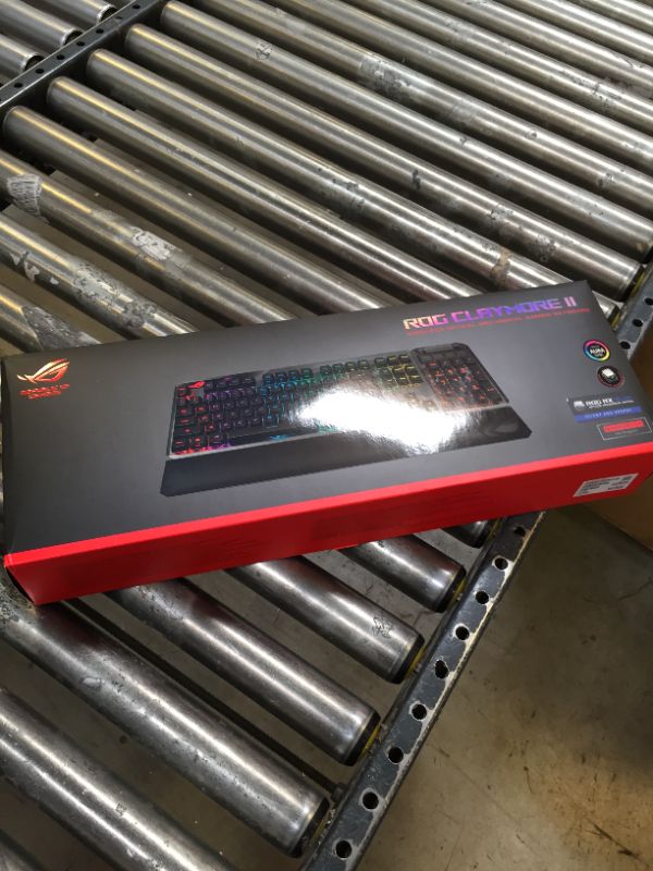 Photo 2 of Factory Sealed - ASUS ROG Claymore II Wireless Modular Gaming Mechanical Keyboard & ROG Balteus Qi Vertical Gaming Mouse Pad with Wireless Qi Charging Zone, Hard Micro-Textured Gaming Surface (12.6” X 14.6”) ROG Claymore II (RX Blue Switches) Keyboard + M