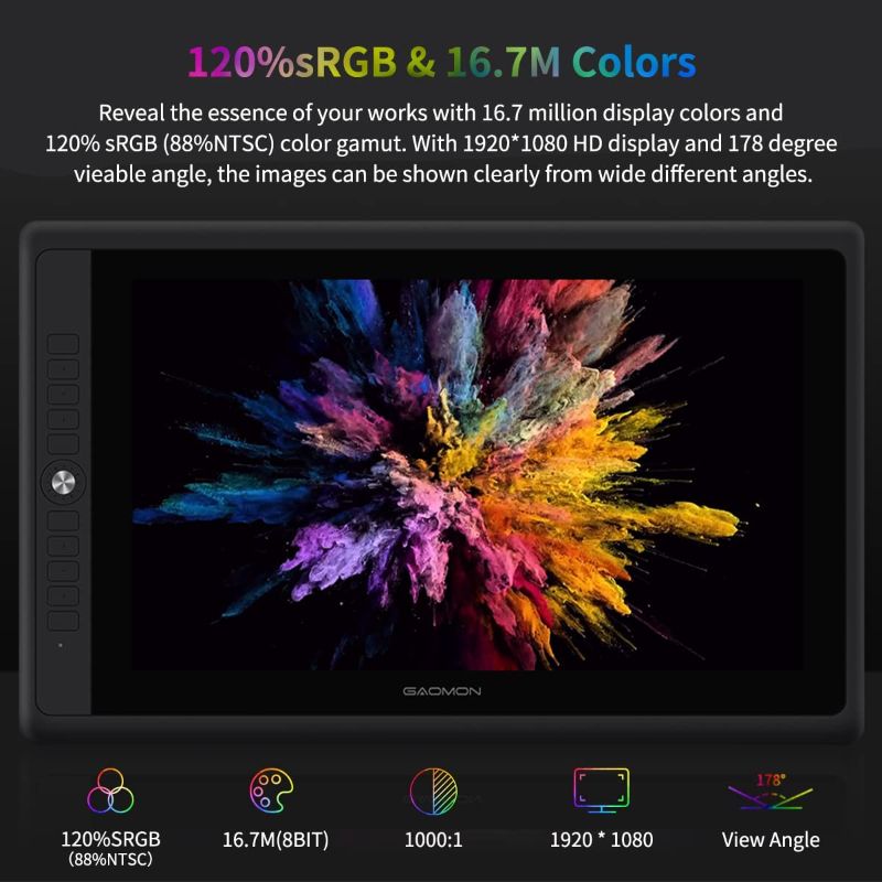 Photo 1 of GAOMON PD156Pro - 15.6" Drawing Tablet with Screen Full-Laminated 120% sRGB Pen Display with Dial Key & 10 Hotkeys, Battery-Free Stylus Art Tablet for Digital Drawing, Anime, Sketch, Graphic Design -- scratches on the front side of the tablet