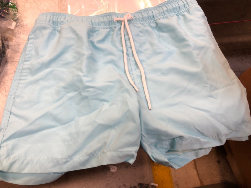 Photo 2 of Amazon Essentials Men's Board Shorts SIZE 34 WAIST Light Blue