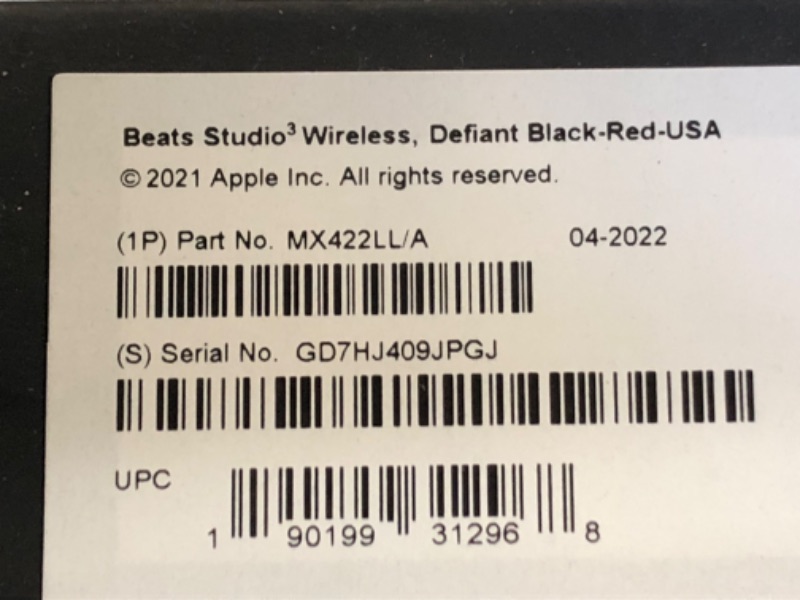 Photo 4 of Beats Studio3 Wireless Noise Cancelling Over-Ear Headphones - Apple W1 Headphone Chip, Class 1 Bluetooth, 22 Hours of Listening Time, Built-in Microphone - Defiant Black-Red (Latest Model) Defiant Black-Red Studio3