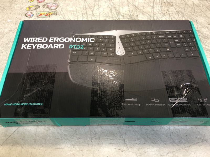 Photo 1 of Nulea Ergonomic Keyboard, Wired Split Keyboard with Pillowed Wrist and Palm Support, Featuring Dual USB Ports, Natural Typing Keyboard for Carpal Tunnel,...
