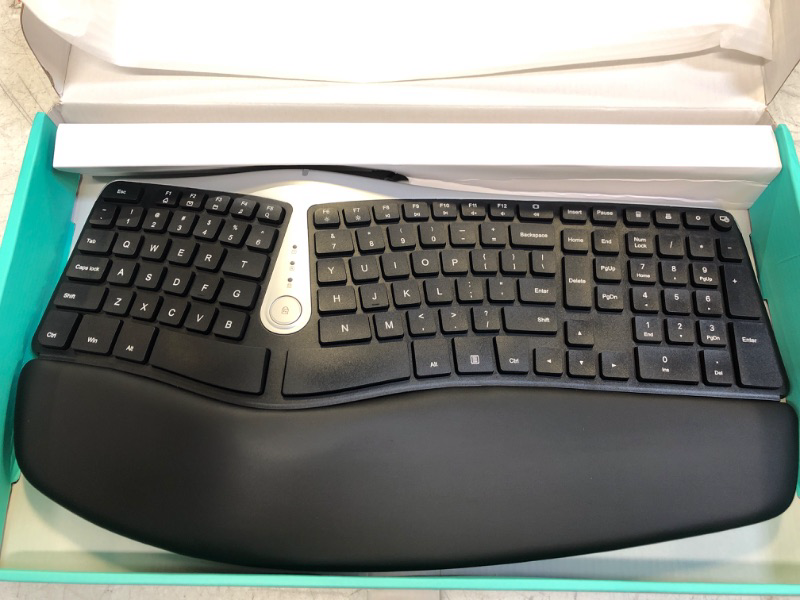 Photo 1 of Nulea Ergonomic Keyboard, Wired Split Keyboard with Pillowed Wrist and Palm Support, Featuring Dual USB Ports, Natural Typing Keyboard for Carpal Tunnel,...
