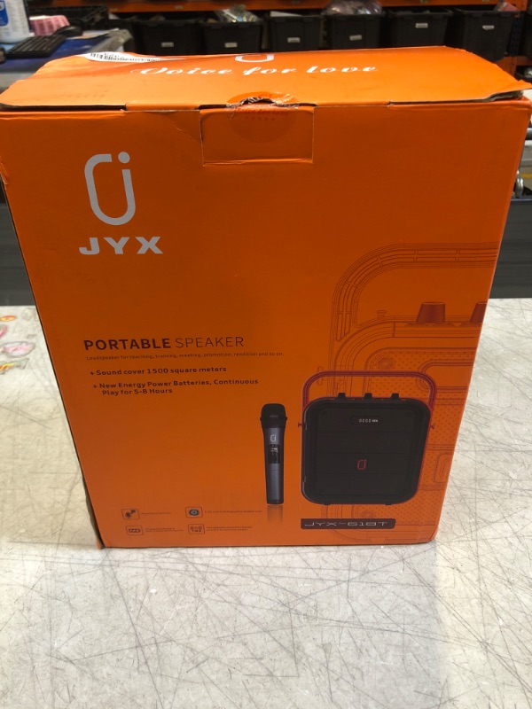 Photo 3 of JYX Karaoke Machine with1 Wireless Microphones, Portable Bluetooth Speaker with Shoulder Strap, Studio Subwoofer Support TWS, Radio, AUX In, REC, Bass&Treble for Party/Meeting/Adults/Kids
