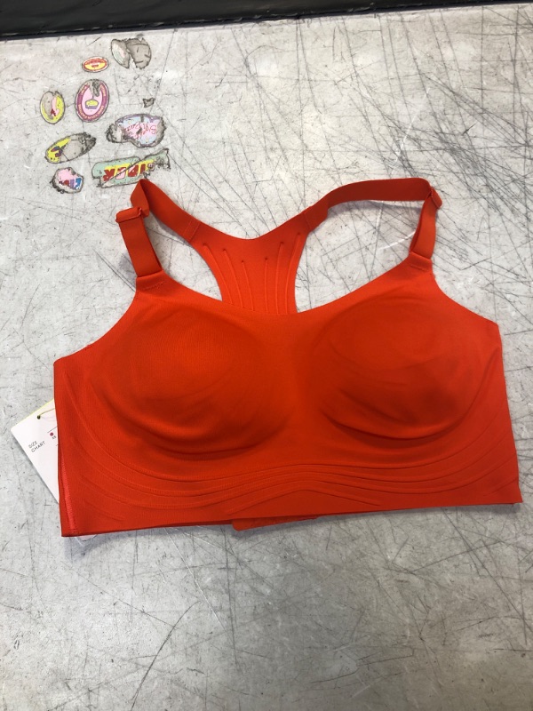 Photo 2 of All in Motion Women's High Support Embossed Racerback Run Bra - (S -Vibrant Orange)
