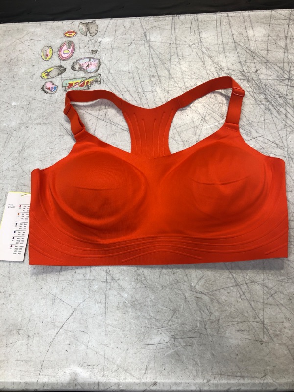 Photo 2 of All in Motion Women's High Support Embossed Racerback Run Bra - (M - Vibrant Orange)
