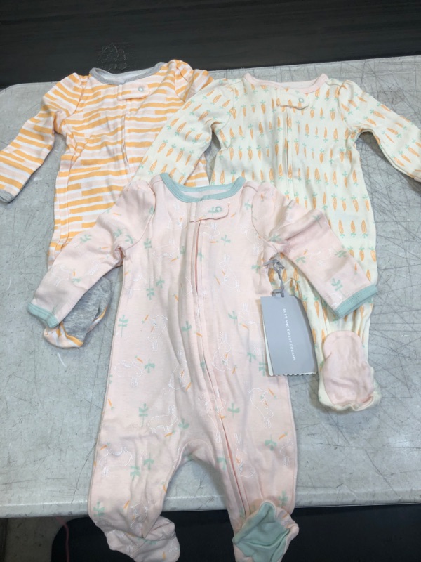 Photo 2 of Baby Girls' 3pk Easter Sleep N' Play - Cloud Island Orange 0-3M
