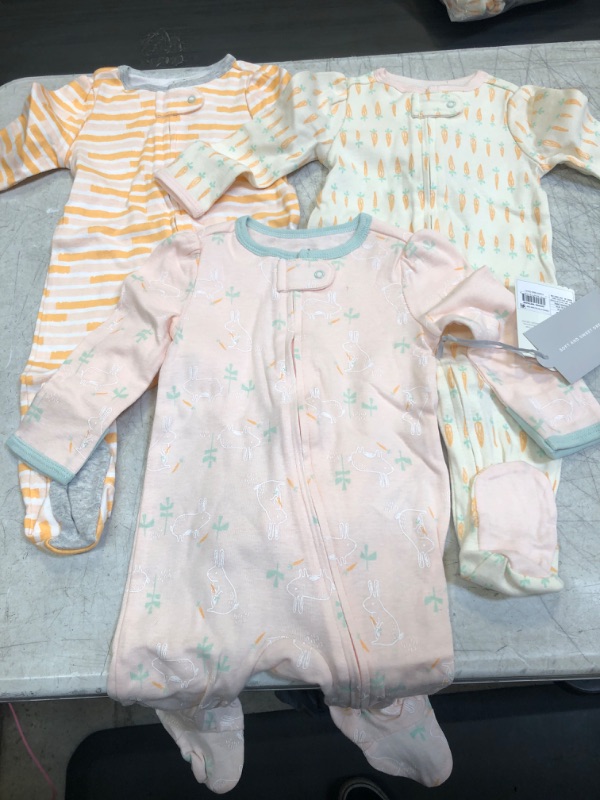 Photo 2 of Baby Girls' 3pk Easter Sleep N' Play - Cloud Island Orange 3-6M
