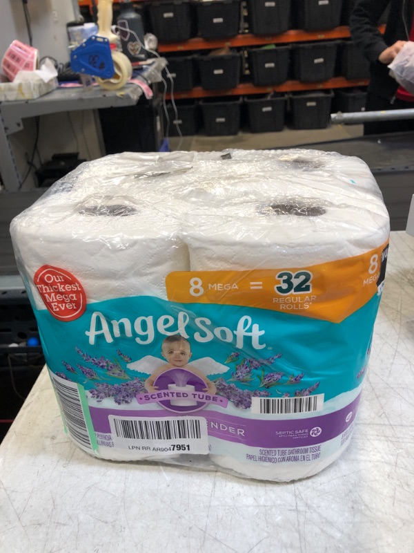 Photo 2 of Angel Soft® Toilet Paper with Fresh Lavender Scent, 8 Mega Rolls = 32 Regular Rolls, 2-Ply Bath Tissue, 320 Sheets (Pack of 8)