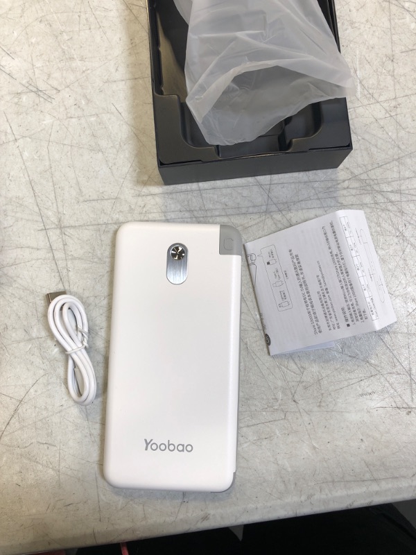 Photo 2 of Yoobao Portable Charger with Built-in Cables, PD 20W Fast Charging USB C Power Bank with 4 Outputs, 10000mAh Ultra Slim External Battery Pack for iPhone/iPad/Samsung/Tablet & More - 1 Pack (White)
