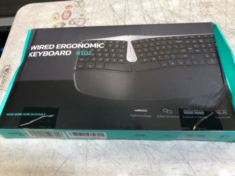 Photo 3 of Nulea Ergonomic Keyboard, Wired Split Keyboard with Pillowed Wrist and Palm Support, Featuring Dual USB Ports, Natural Typing Keyboard for Carpal Tunnel, Compatible with Windows/Mac
