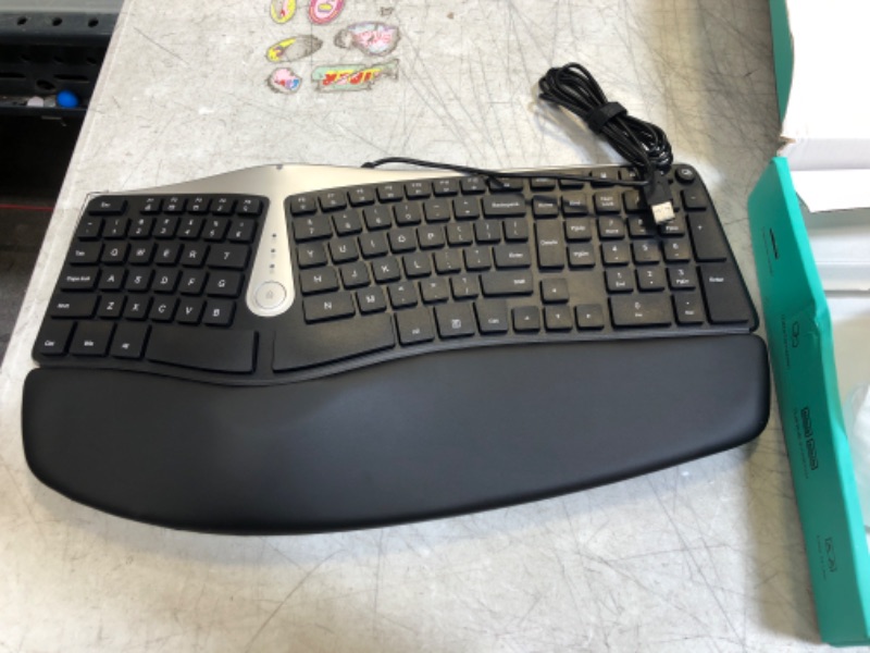 Photo 2 of Nulea Ergonomic Keyboard, Wired Split Keyboard with Pillowed Wrist and Palm Support, Featuring Dual USB Ports, Natural Typing Keyboard for Carpal Tunnel, Compatible with Windows/Mac
