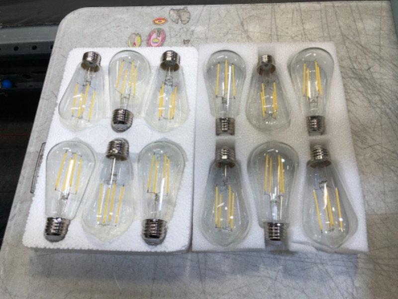 Photo 2 of 12-Pack Vintage 7W ST58 LED Edison Light Bulbs 60W Equivalent