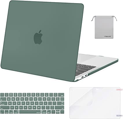 Photo 1 of MOSISO Compatible with MacBook Pro 13 inch Case M2 2023, 2022, 2021-2016 A2338 M1 A2251 A2289 A2159 A1989 A1708 A1706, Plastic Hard Shell&Keyboard Cover&Screen Protector&Storage Bag, Midnight Green
