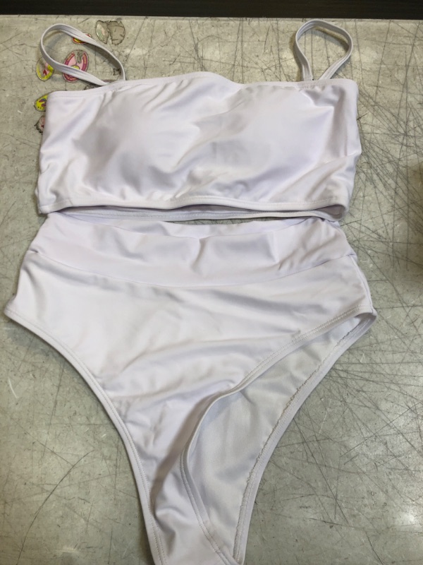 Photo 1 of 2 PIECE WHITE SWIMSUIT SIZE M