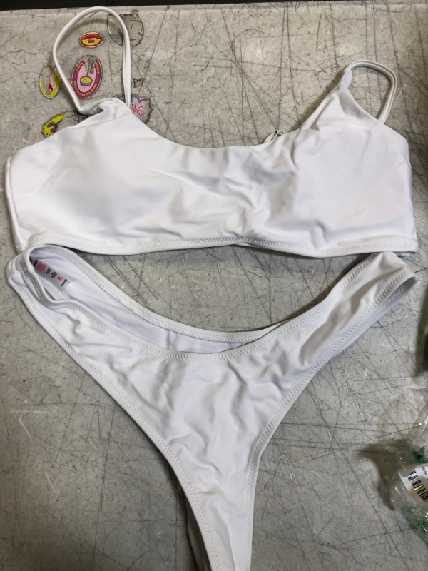 Photo 1 of 2 PIECE WHITE SWIMSUIT SIZE XL