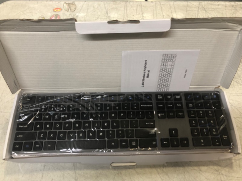 Photo 1 of Wireless Keyboard, Full Size with Silent Keys, Number Pad, Super Slim and Battery Powered, 2.4GHz USB Computer Keyboard 