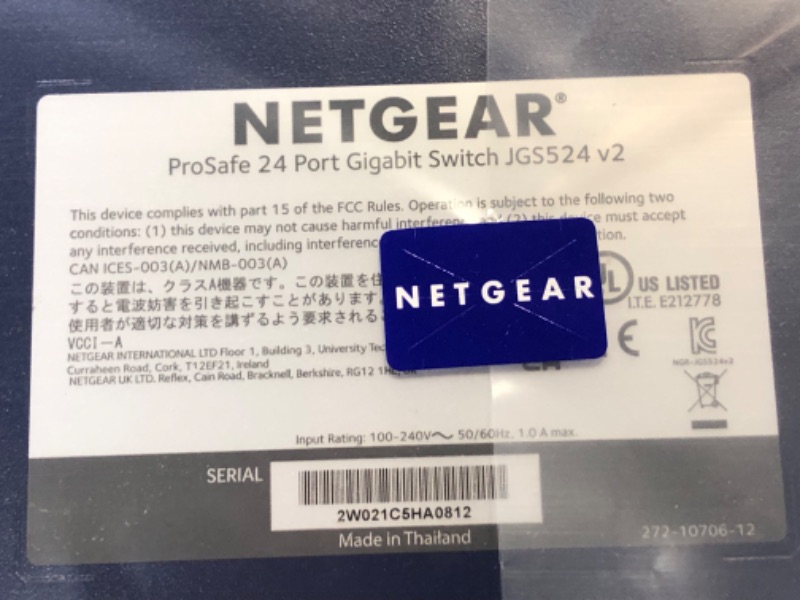 Photo 3 of NETGEAR 24-Port Gigabit Ethernet Unmanaged Switch (JGS524) - Desktop or Rackmount, and Limited Lifetime Protection 24 port | Rackmount