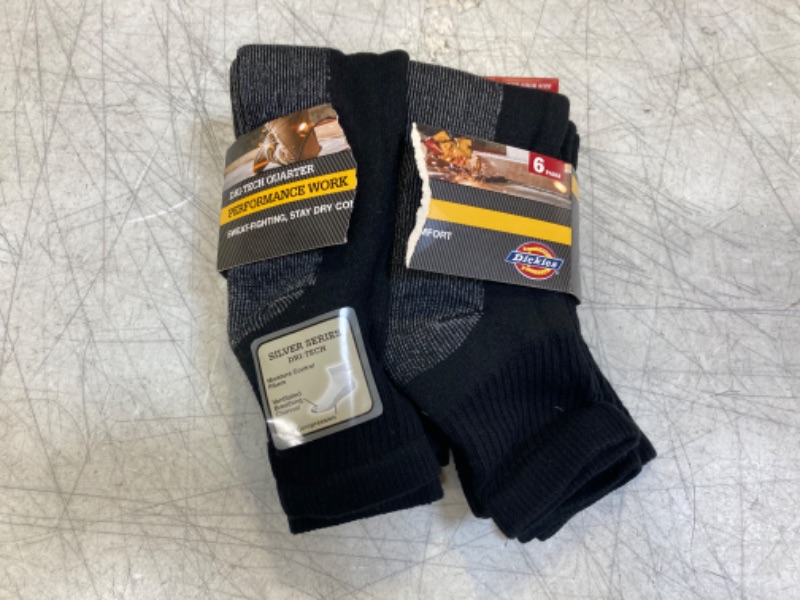 Photo 1 of Dickies Men's Dri-Tech Moisture Control Quarter Socks Multi-Pack Shoe Size: 12-15 Black 