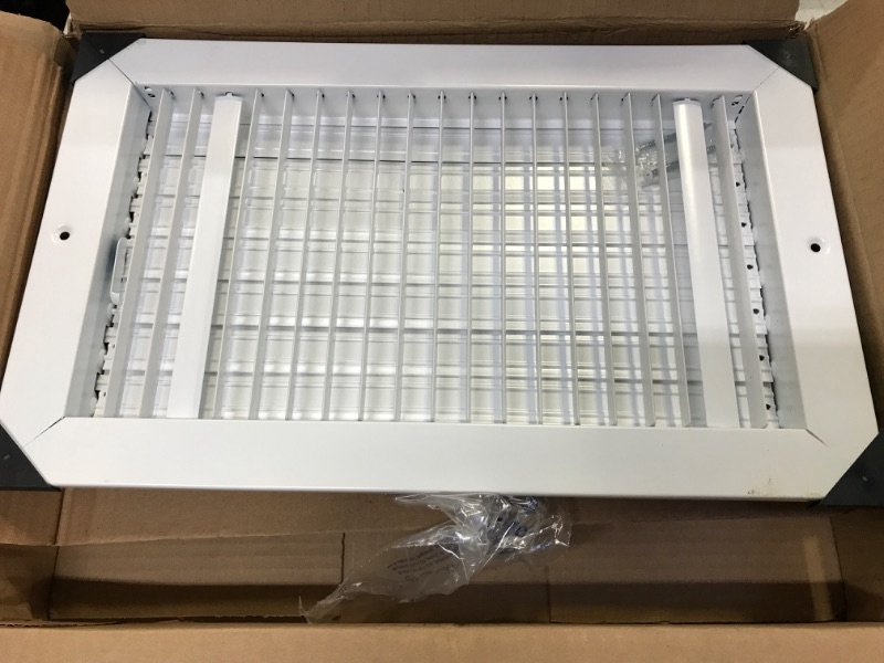Photo 2 of 14 W X 8 H Adjustable AIR Supply Diffuser - HVAC Vent Cover Sidewall or Ceiling - Grille Register - High Airflow - White [Out
