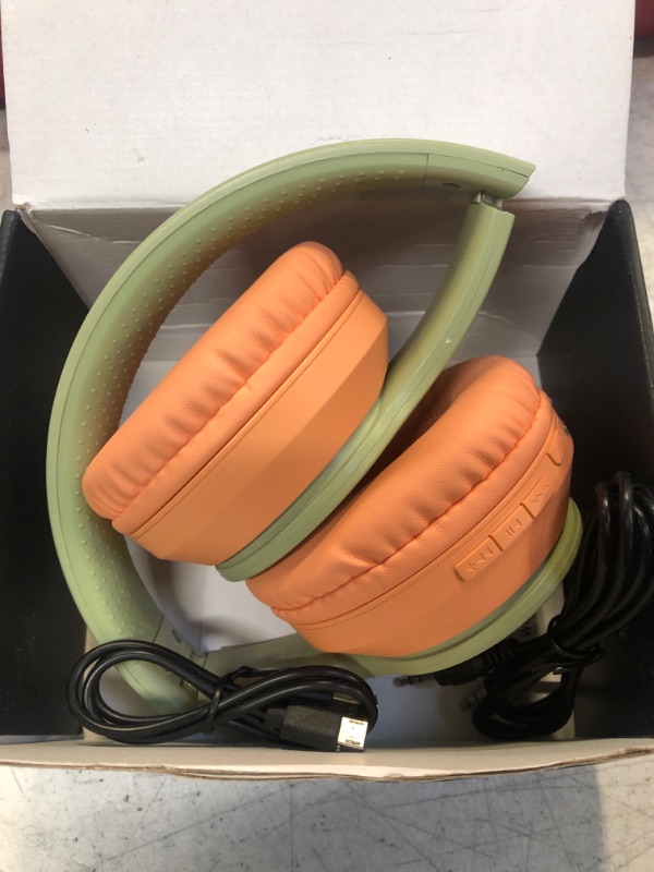 Photo 2 of LOBKIN Wireless Bluetooth Headphones, Over-Ear Headphones with Built-in HD Mic,40H Playtime, Foldable Wireless and Wired Stereo Headphones for Gym/PC/Home Apricot