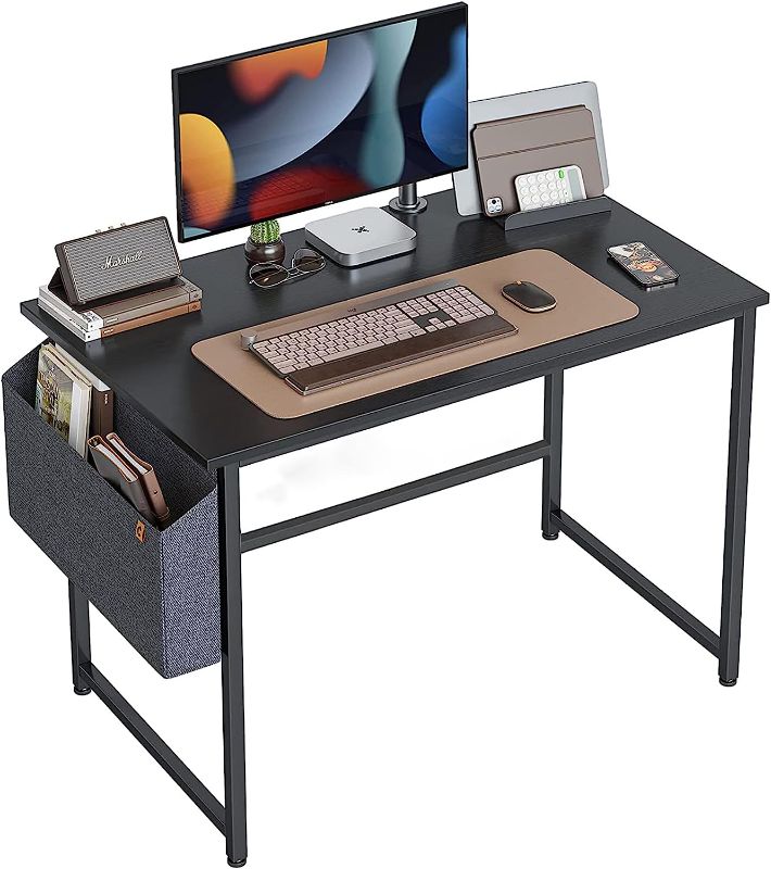 Photo 1 of CubiCubi Computer Desk 32" Study Writing Table for Home Office, Modern Simple Style PC Desk, Black Metal Frame, Black