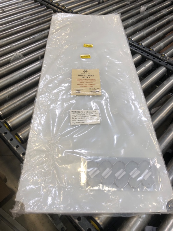 Photo 1 of ACHub Wire Shelf Liners 18 x 48, Set of 5 & Bonus S-Shaped Hooks, Waterproof, Heavy Duty, Translucent Plastic Liners for Wired Rack Shelving Clear