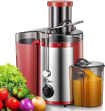 Photo 1 of Juicer Machine, 500W Centrifugal Juicer Extractor with Wide Mouth 3” Feed Chute for Fruit Vegetable, Easy to Clean, Stainless Steel, BPA-free (Red)