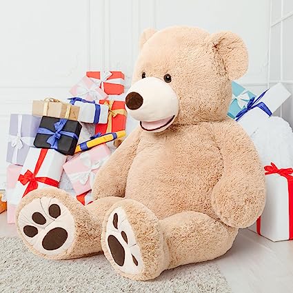 Photo 1 of 24" Tall (2 Feet) Giant Plush Teddy Bear with Embroidered Paws and Smiling Face
