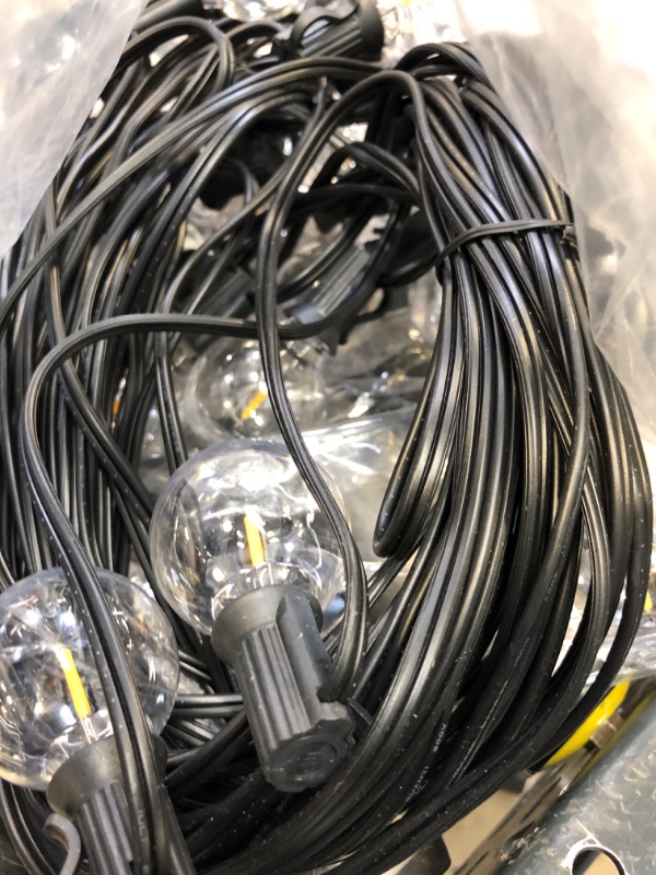 Photo 3 of 50Feet G40 String Lights Globe Patio Lights with 52 Clear Bulbs(2 Spare), UL Listed Connectable Backyard Lights for Indoor Outdoor Decor, 50 Hanging Sockets, E12 Base, 5W Bulb, Black
